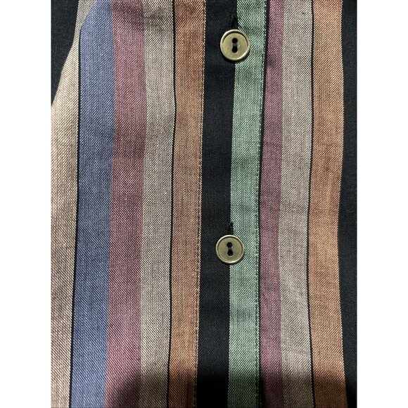 Christopher Banks Shirt Womens Colorful Striped Mandarin Collar Work Job L - Picture 5 of 9